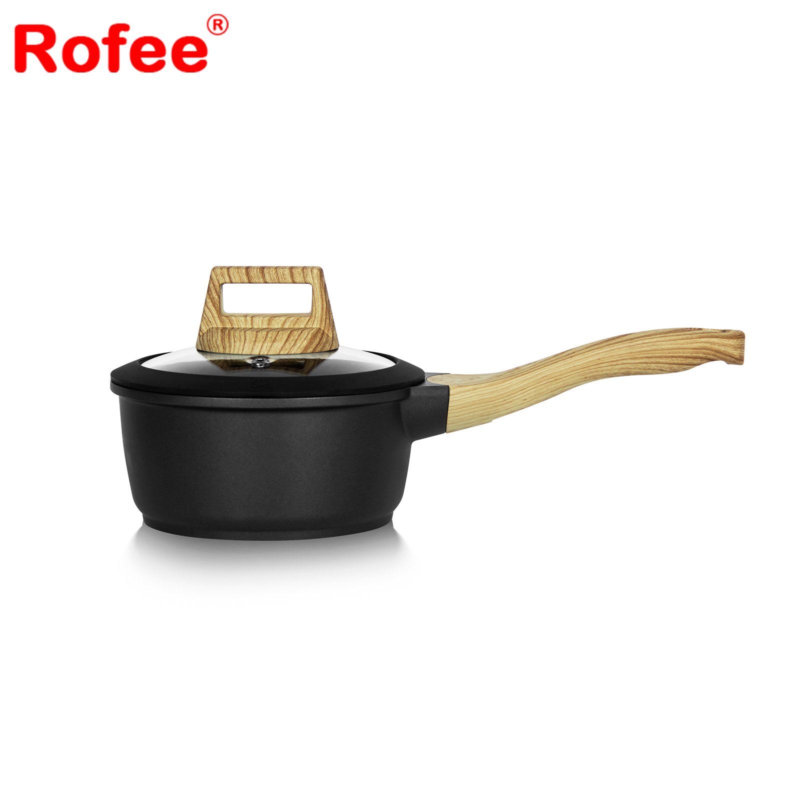 Non Stick Coated Pot Aluminum Wooden Handle Cookware Set Pots And Pans Non Stick Kitchen Induction Cooker Set