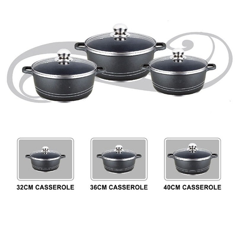 Professional 6-Piece Stainless Steel Cookware Set with Glass Lid Eco-Friendly Kitchen Kitchenware and Cookware