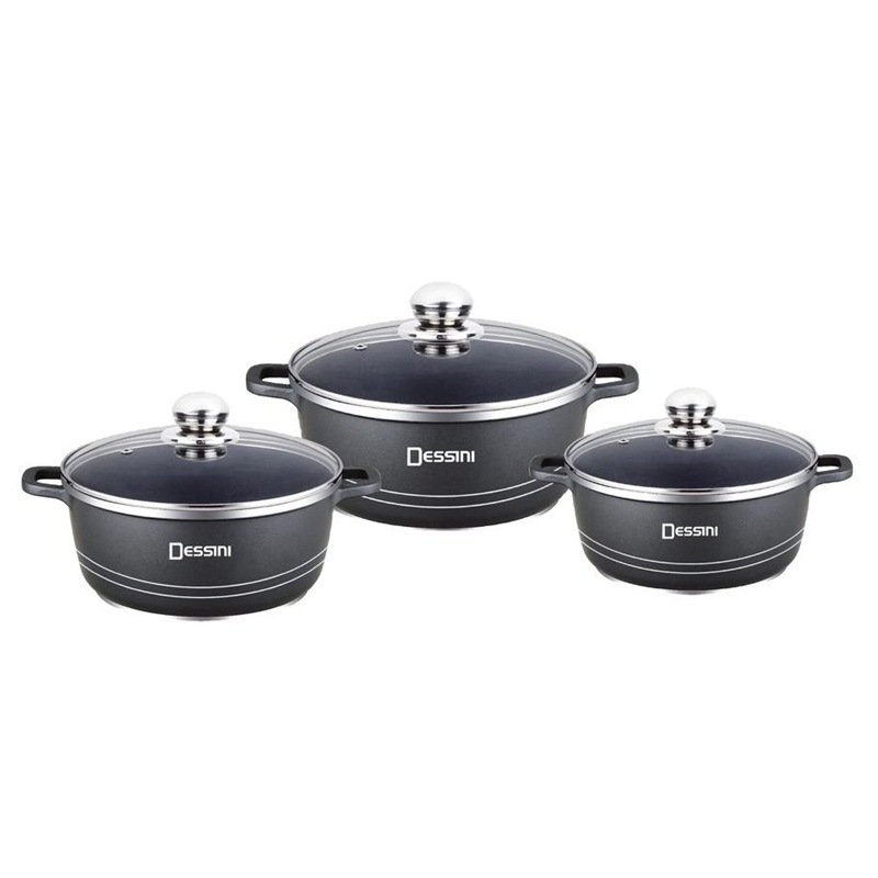 Professional 6-Piece Stainless Steel Cookware Set with Glass Lid Eco-Friendly Kitchen Kitchenware and Cookware
