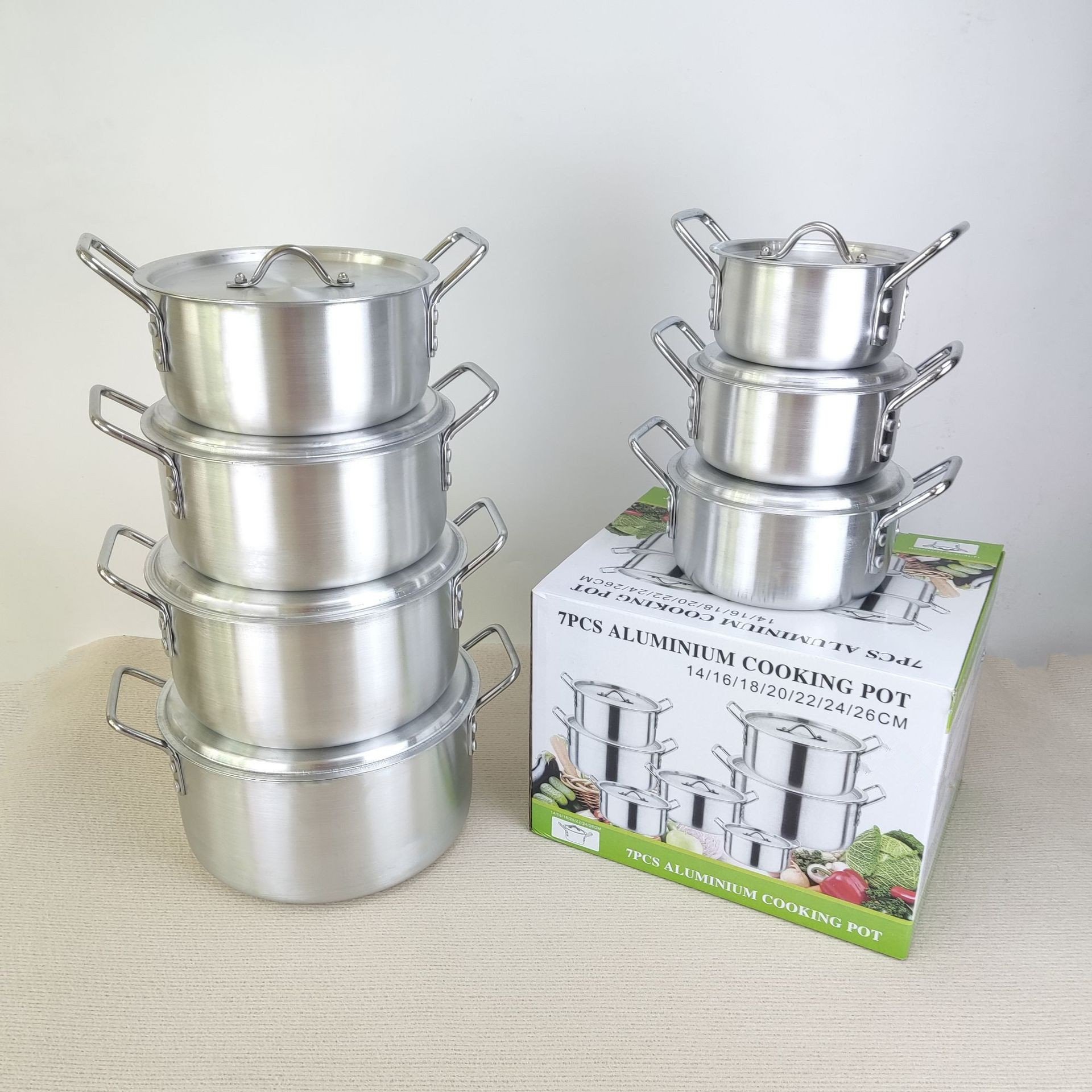 14 pcs 14 to 26cm durable aluminum cookware sets