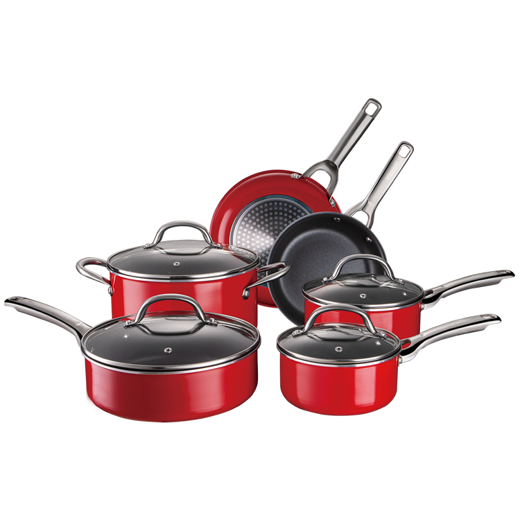 Reasonable price high temperature paint kitchen wear cookware set cooking set Kitchen Non Stick Cookware Sets
