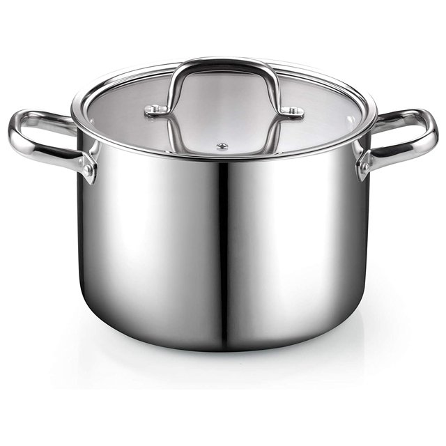 7 pieces Tri-Ply clad stainless steel cookware set for kitchenware
