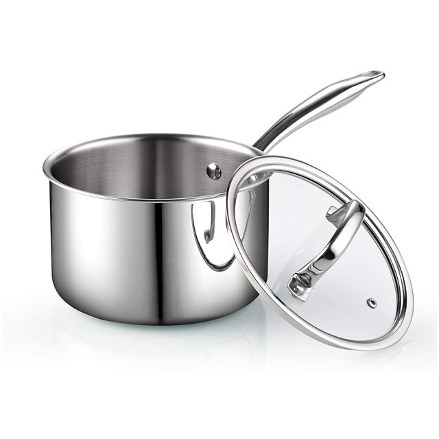 7 pieces Tri-Ply clad stainless steel cookware set for kitchenware