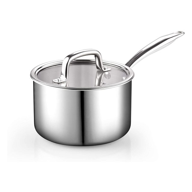 7 pieces Tri-Ply clad stainless steel cookware set for kitchenware