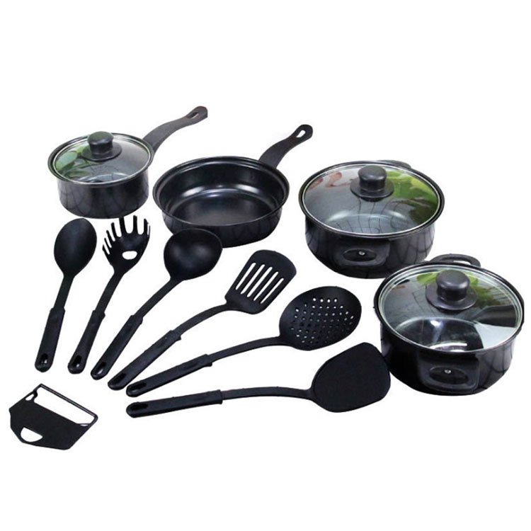 Wholesale 13 Pieces Cast Iron Nonstick Saucepan Cookware Sets Stock Pot Stew Pan Frying Pan Multi-piece Kitchen Cookware Set
