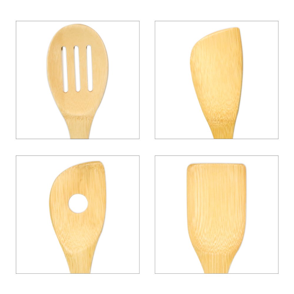 100% natural Bamboo Wooden Kitchen Accessories Tableware Utensils Dinnerware Set