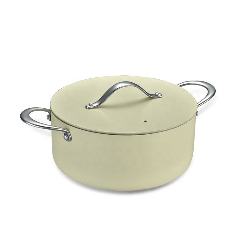 High quality hot sale 7pcs nonstick ceramic coating cookware set with aluminum lid