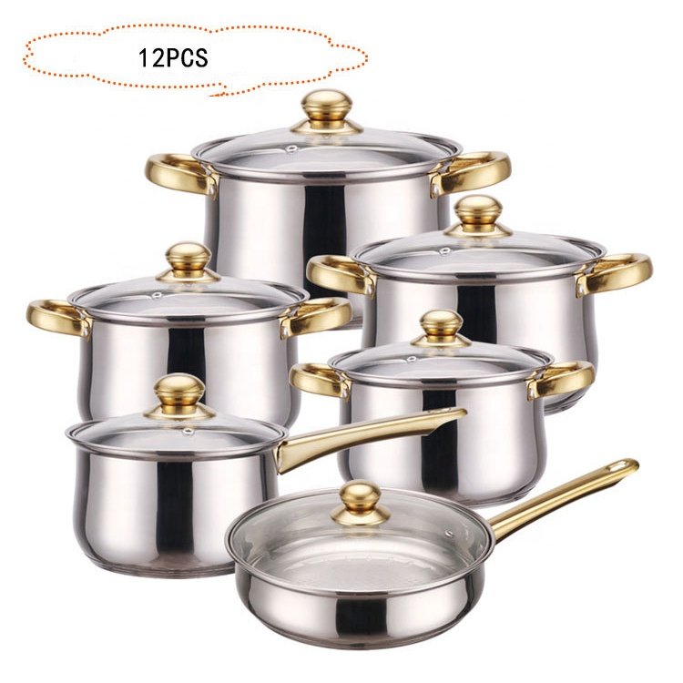 304 Stainless steel multifunctional cooking pot milk pot cookware kitchenware cookware set