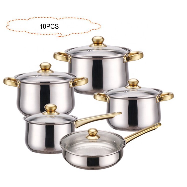 304 Stainless steel multifunctional cooking pot milk pot cookware kitchenware cookware set