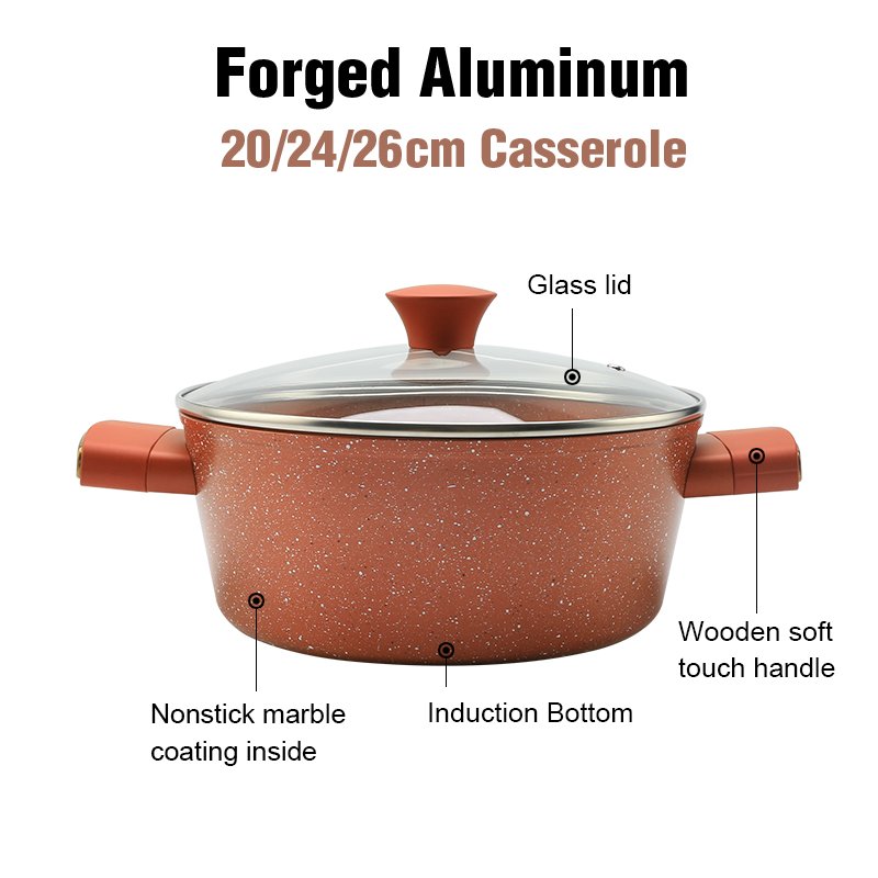 Non Stick Cookware Set Big Size 2023 Granite Aluminum Metal Nonstick Cookware Set