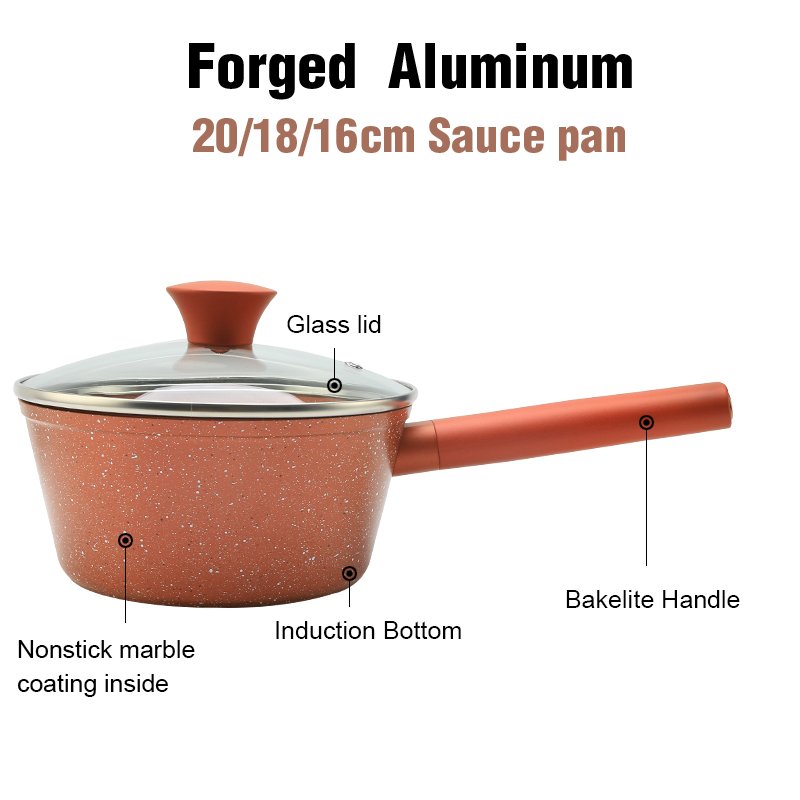 Non Stick Cookware Set Big Size 2023 Granite Aluminum Metal Nonstick Cookware Set