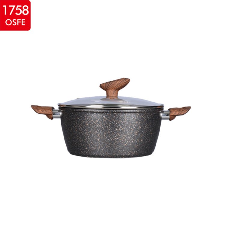2024 Hot Sell 12Pcs Forged Aluminium Stone Non Stick Coating Granite Cooker Kitchen Cookware Set