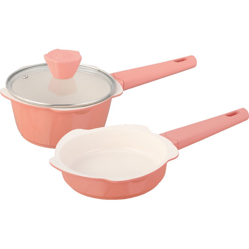 Oem 3pcs nonstick baby pan set&16cm sauce pan with glass lid and 16cm fry pan kitchen cookware die cast aluminium