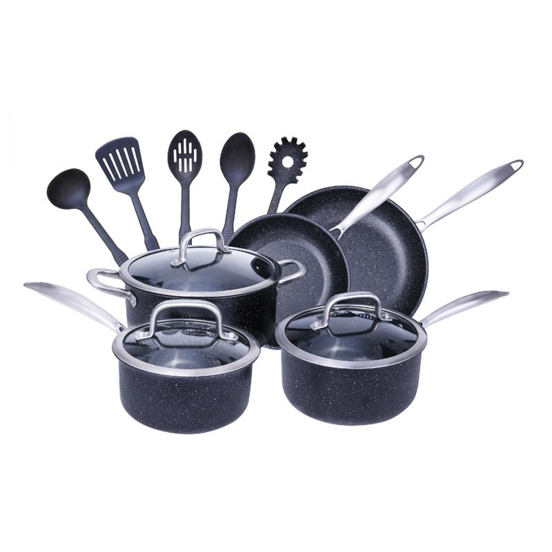 Colorful 13 pcs non stick cookware set with high quality kitchen tools