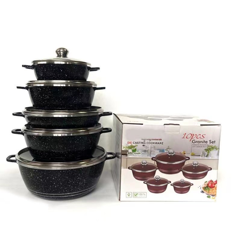 Factory Stock 10pieces set Pot Set Thermal Cooker Pot Cookware Set Cooking