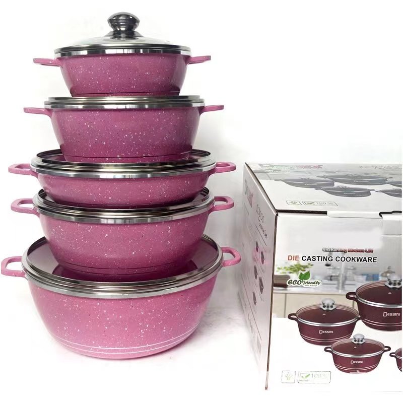 Factory Stock 10pieces set Pot Set Thermal Cooker Pot Cookware Set Cooking