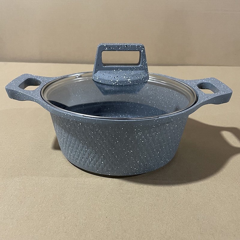 Hot selling kitchen cooking spin 17pcs gray Non-stick Aluminum Pots Sets cookware sets