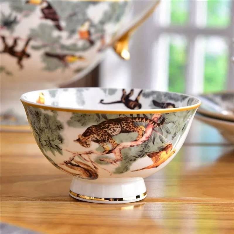 58pcs Cookware Equator Jungle Series Tableware Set Bowls and Plates Porcelain Dinner Set Western Ceramic Bone China Minimalist