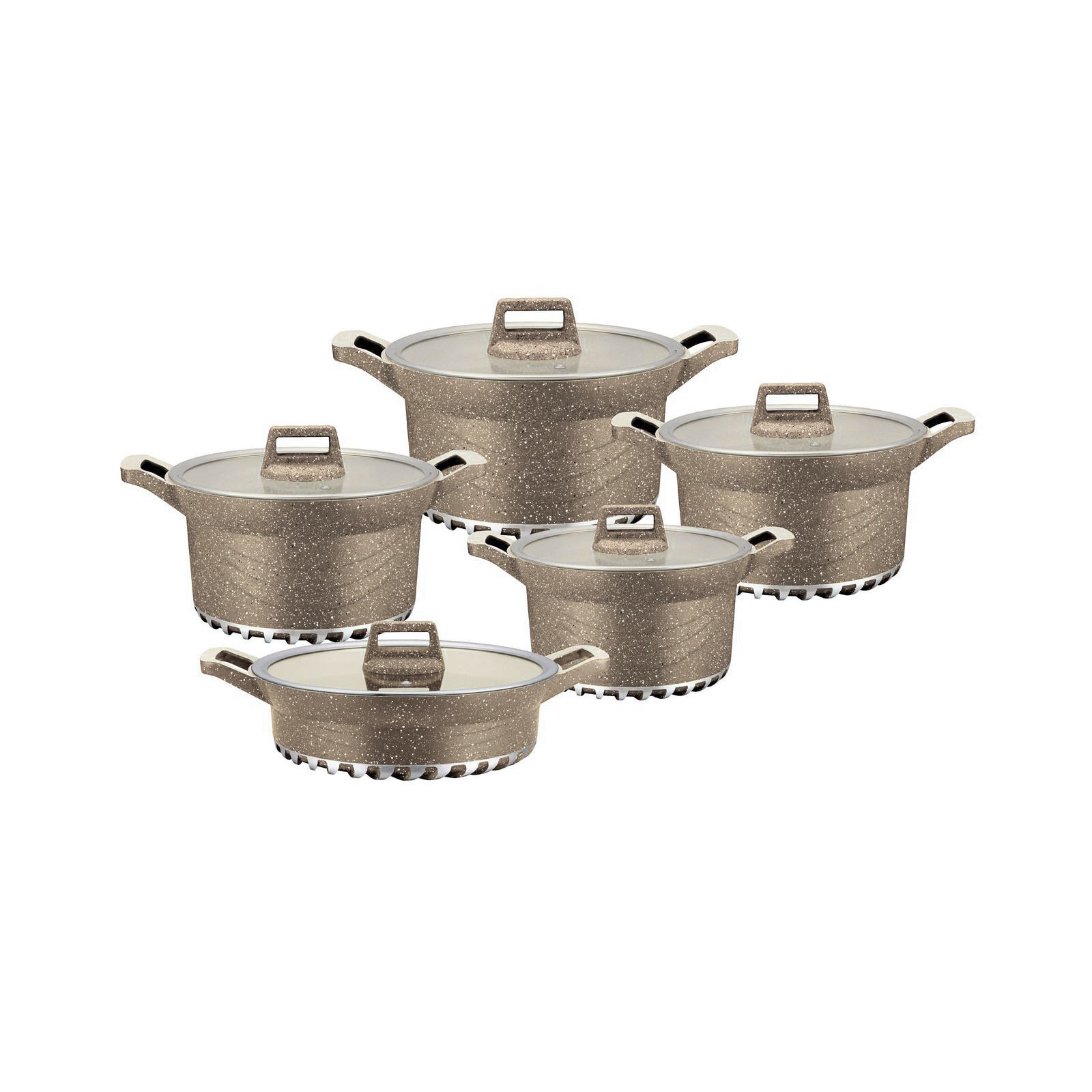 10 Piece Household Aluminum Pans Kitchen Utensils Die Cast Non-stick Cookware Set