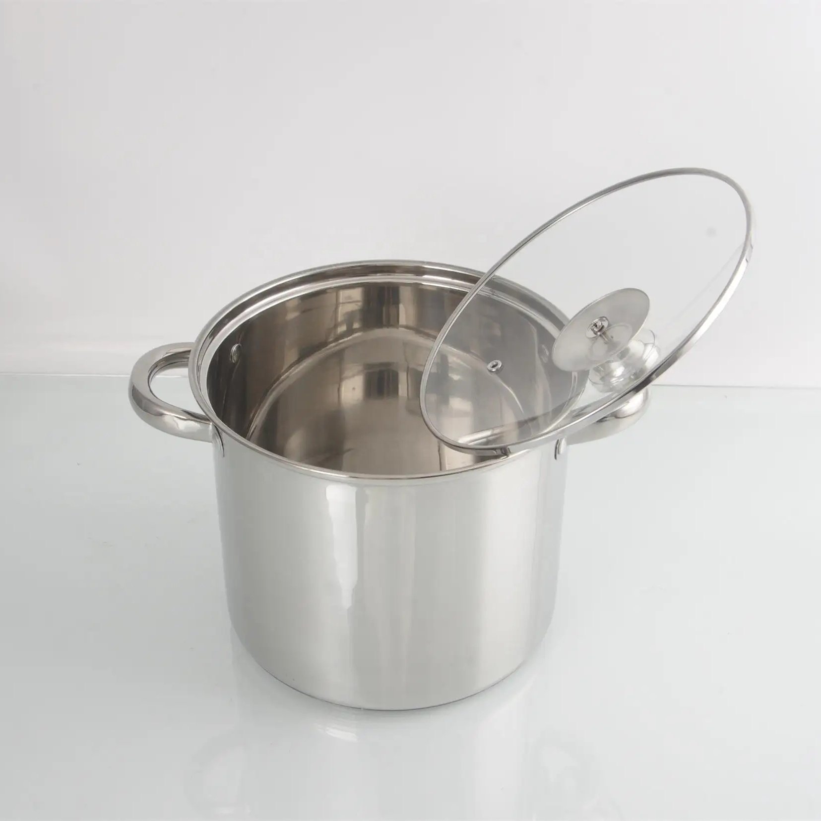 Wholesale custom stainless steel large cooking high soup pots stockpots set kitchen utensils cookware set for home restaurant