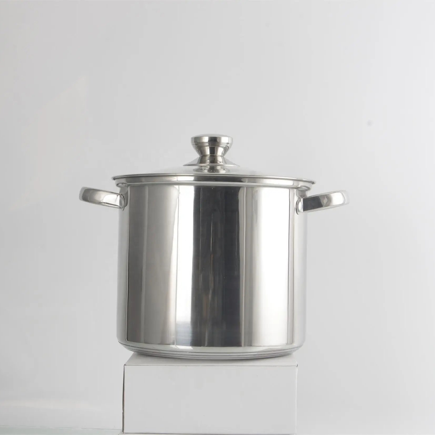 Wholesale custom stainless steel large cooking high soup pots stockpots set kitchen utensils cookware set for home restaurant