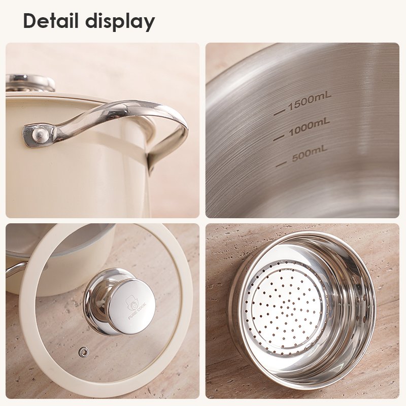 FTS cooking pot set multipurpose stock non stick stainless steel kitchenware high quality kichen nonstick cookware sets