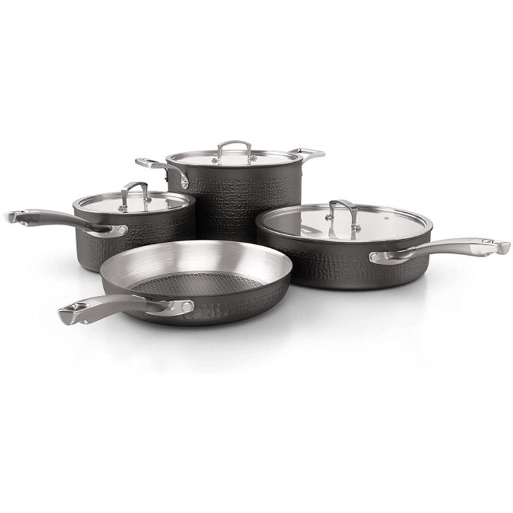 Stainless steel cookware 16/18/20/24cm straight shape 7 pcs cookware set