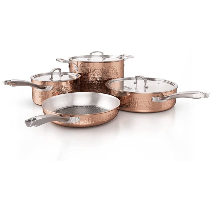Stainless steel cookware 16/18/20/24cm straight shape 7 pcs cookware set