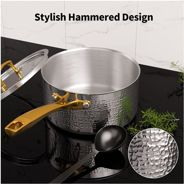 Stainless steel cookware 16/18/20/24cm straight shape 7 pcs cookware set