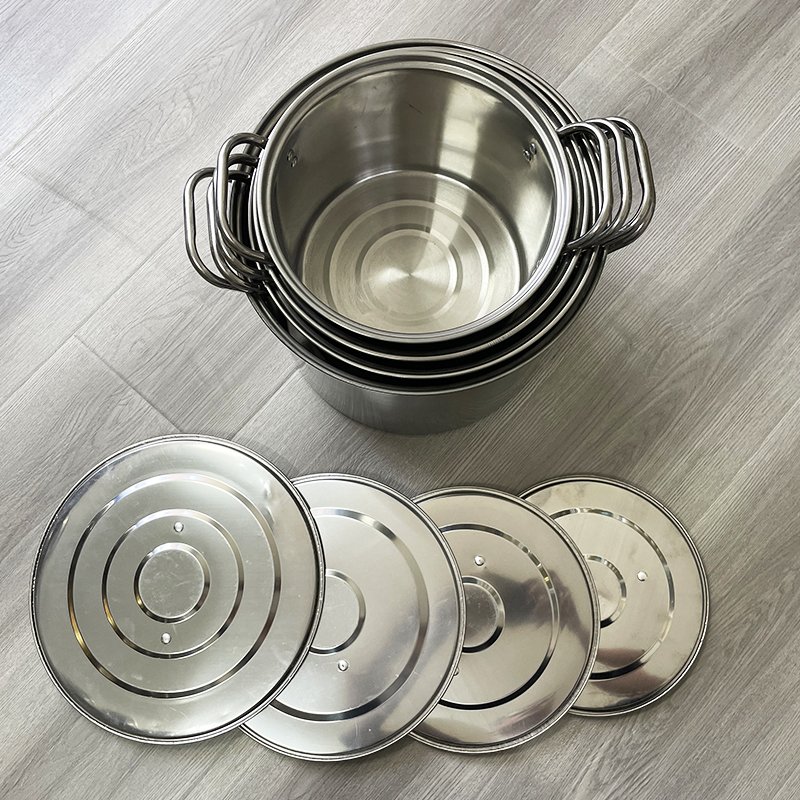 8 Pcs Stainless Steel Cookware Stock Pot Kitchenware Set Big Stock Pot Kitchen Cooking Ware