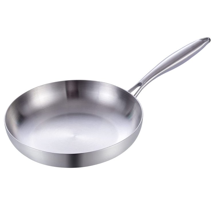 hot sale Manufacture Tri-Ply Stainless Steel Saute Frying Pan Skillet 3 Piece Set with Ergonomic Handle