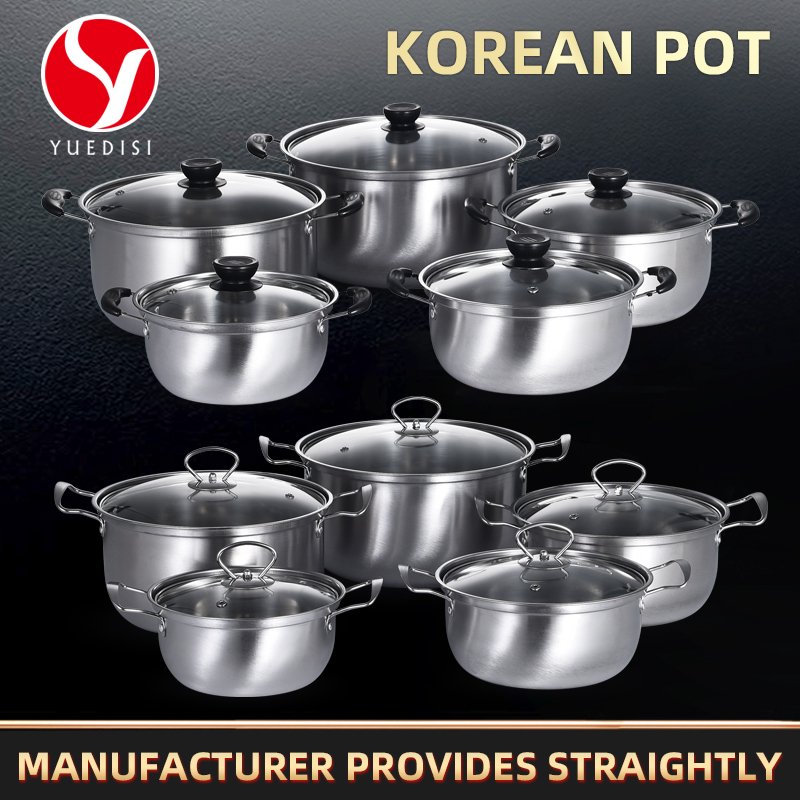 Cookware Set High Quality 10PCS Kitchen Cooking Pot Stainless Steel Cookware Set With Steel Handle