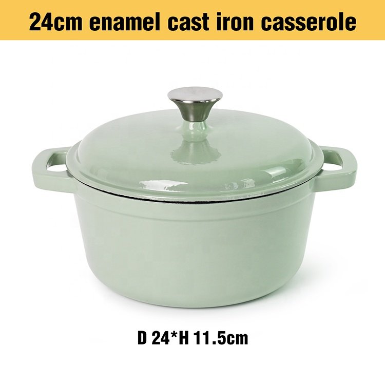 Enamel Cooking Pot Cookware Set Cast Iron 30cm Casseroles For Making Bread