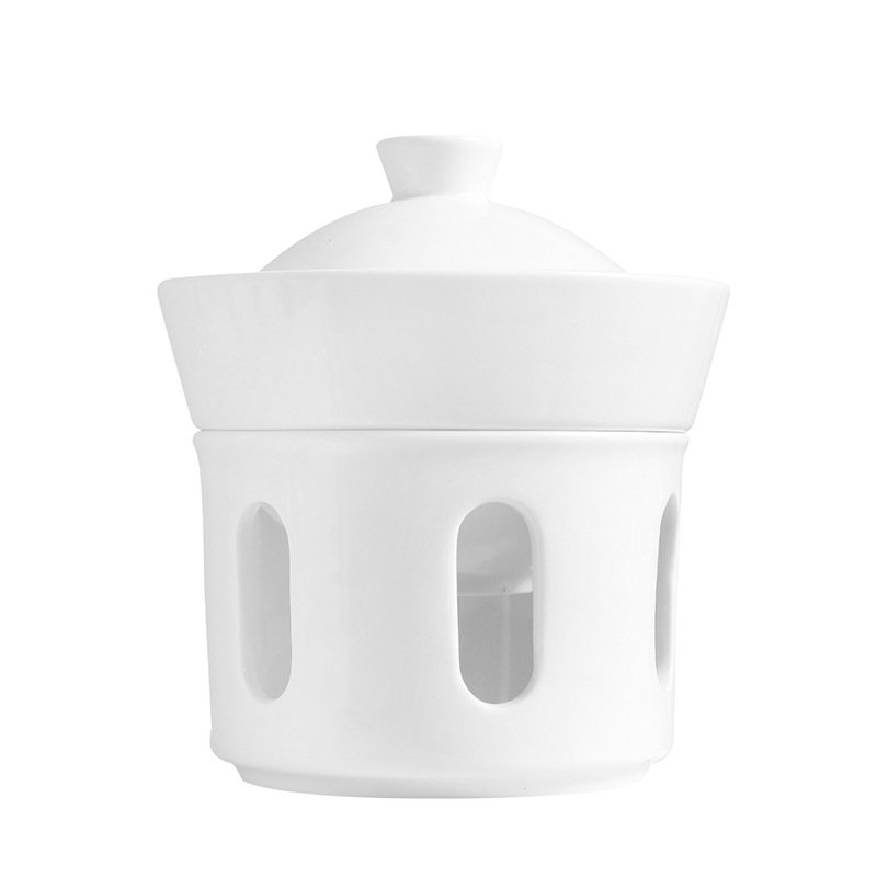 Ceramic Soup Food Warmer Cookware Sets Home Hot Pot White Casseroles With Lid