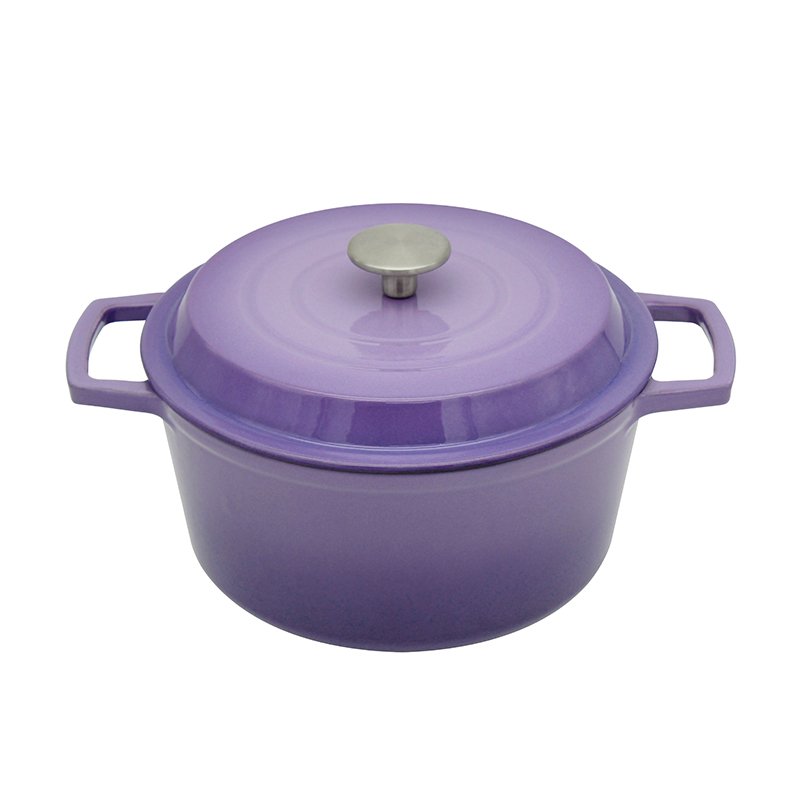 Bright Houseware Purple Cooking Pot Set Customized Cookware Cast Iron Pots and Pans Non-Stick Enamel Cast Iron Cookware Sets