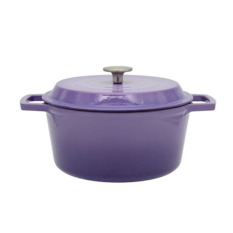 Bright Houseware Purple Cooking Pot Set Customized Cookware Cast Iron Pots and Pans Non-Stick Enamel Cast Iron Cookware Sets