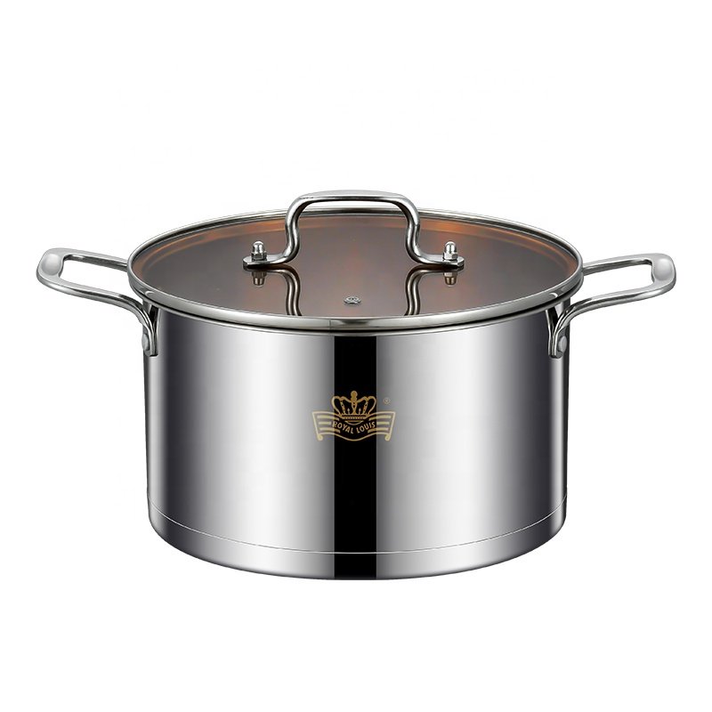 6 Pcs Hot Selling Stainless steel Cookware set with glass lid Cooking Pot Set cooking pot set non-stick cookware