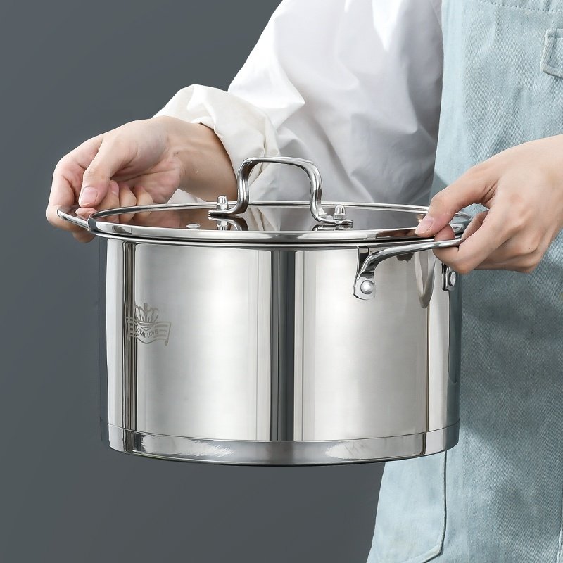 6 Pcs Hot Selling Stainless steel Cookware set with glass lid Cooking Pot Set cooking pot set non-stick cookware