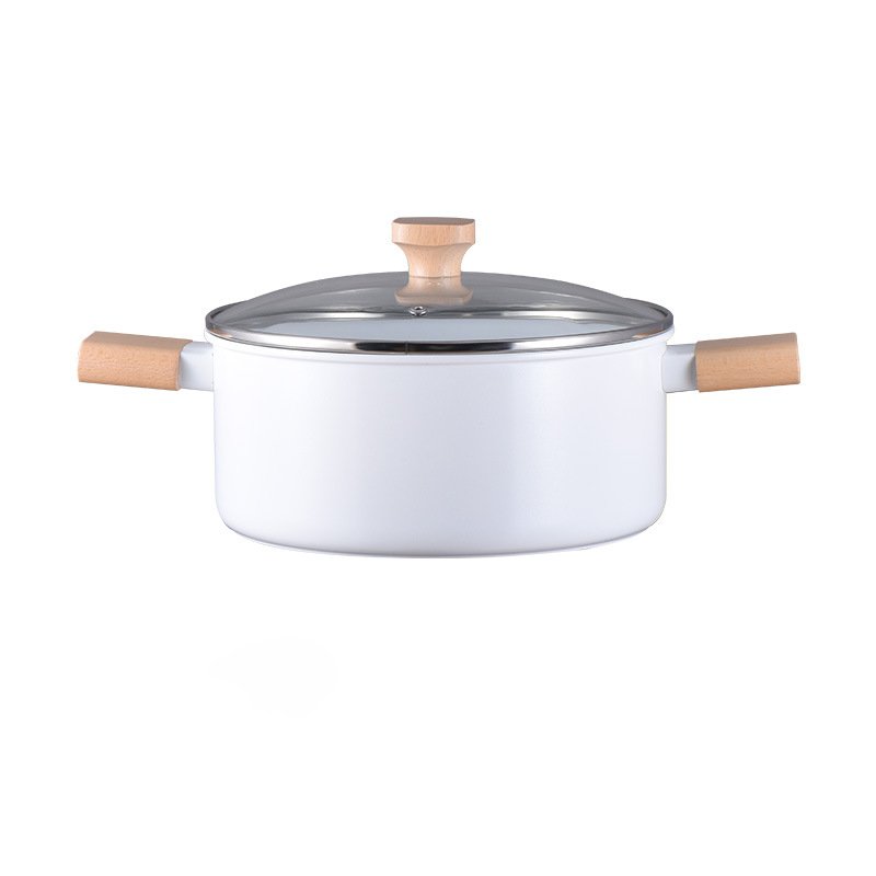 Durable Ceramic Nonstick Pan White Soup Pan Wok Combination Ceramic Cookware Set Kitchen Nonstick Potware kitchen set pots
