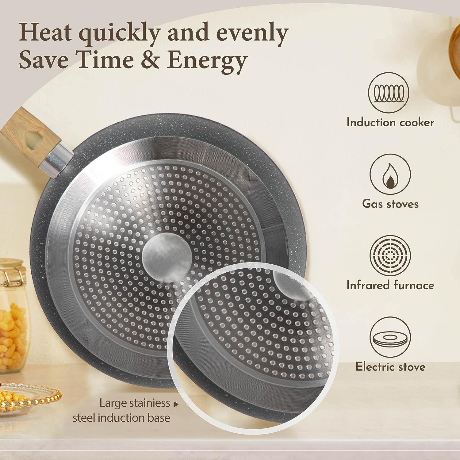 12pcs with Induction soup pot set with lid forged Non-stick Cookware Sets