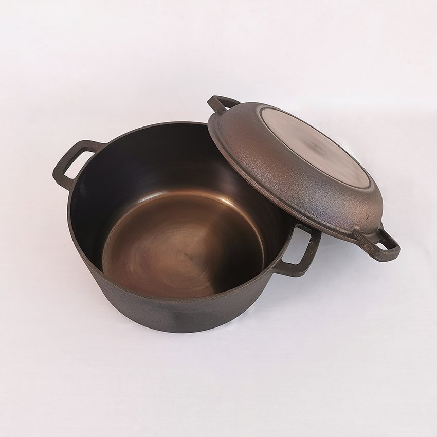 2022 Upgrade Pre-seasoned Naturally Non-stick Polished Smooth Cast Iron Cookware set Skillet dutch oven and bread tin