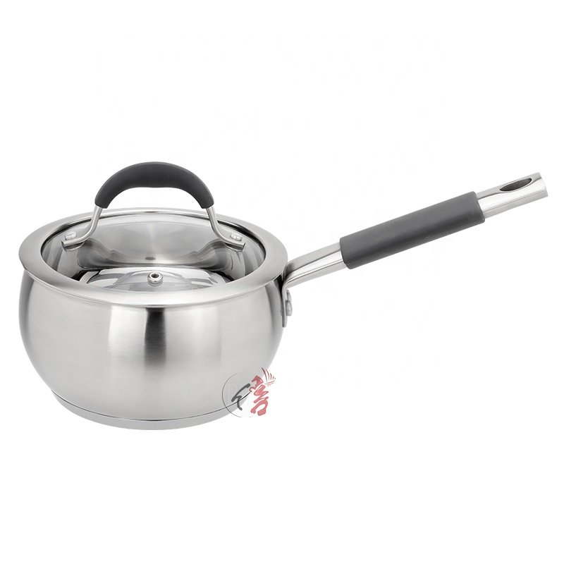 Wholesale belly shape 6pics cooking pots and pans stainless steel casserole saucepan cookware set