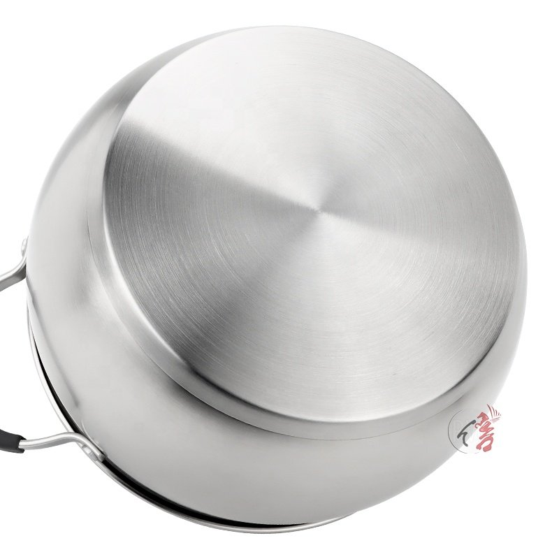 Wholesale belly shape 6pics cooking pots and pans stainless steel casserole saucepan cookware set