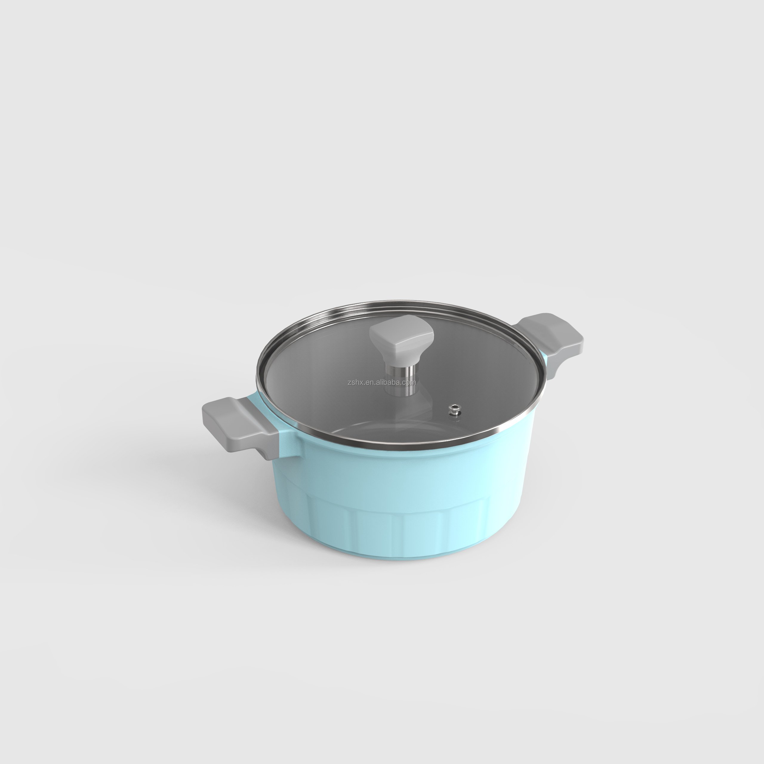 Non Stick Cookware Set Cookshcon Modern Die-Casting Aluminum 4 Pieces Cooking Set Frying Pan Soup Pot Wok Milk Pan