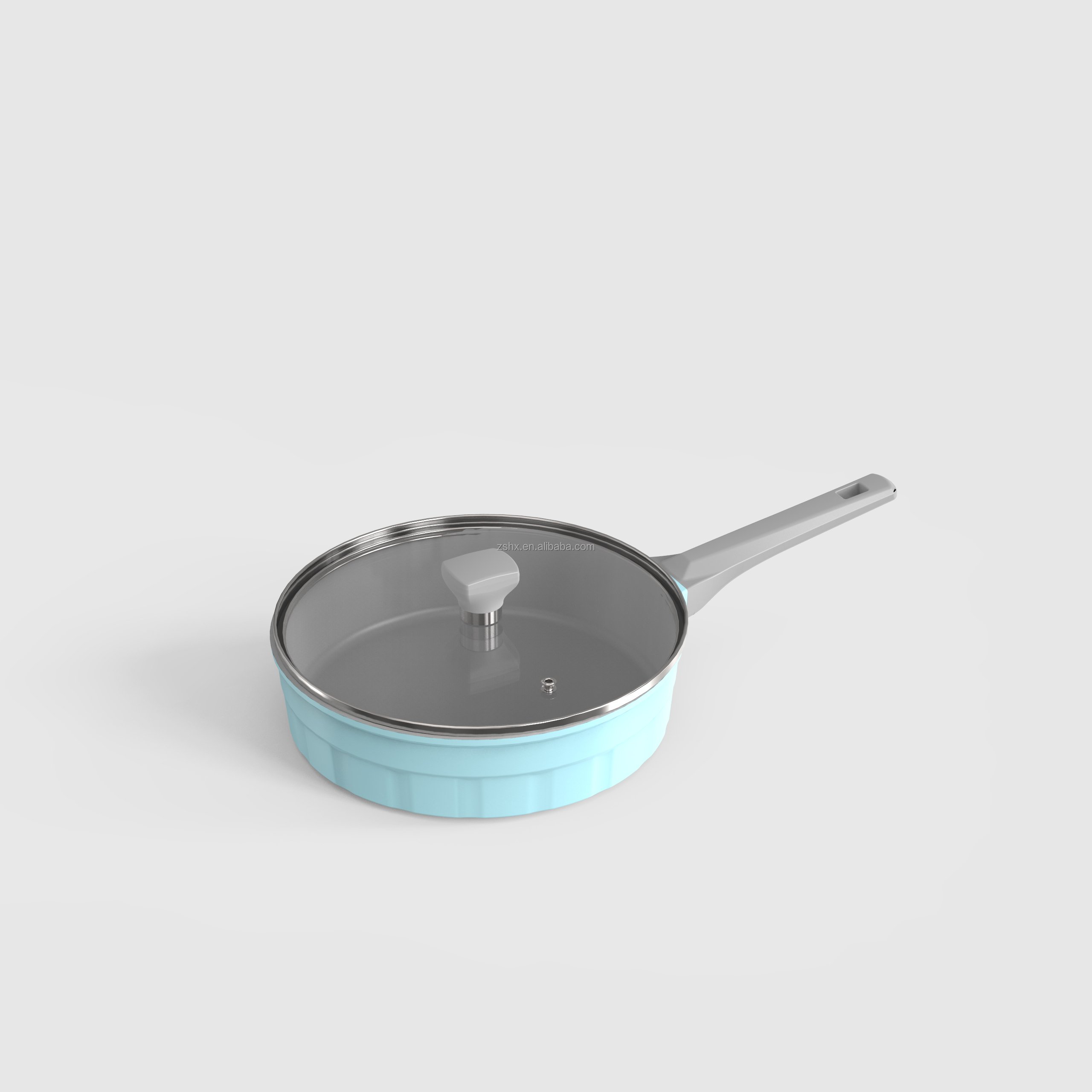 Non Stick Cookware Set Cookshcon Modern Die-Casting Aluminum 4 Pieces Cooking Set Frying Pan Soup Pot Wok Milk Pan