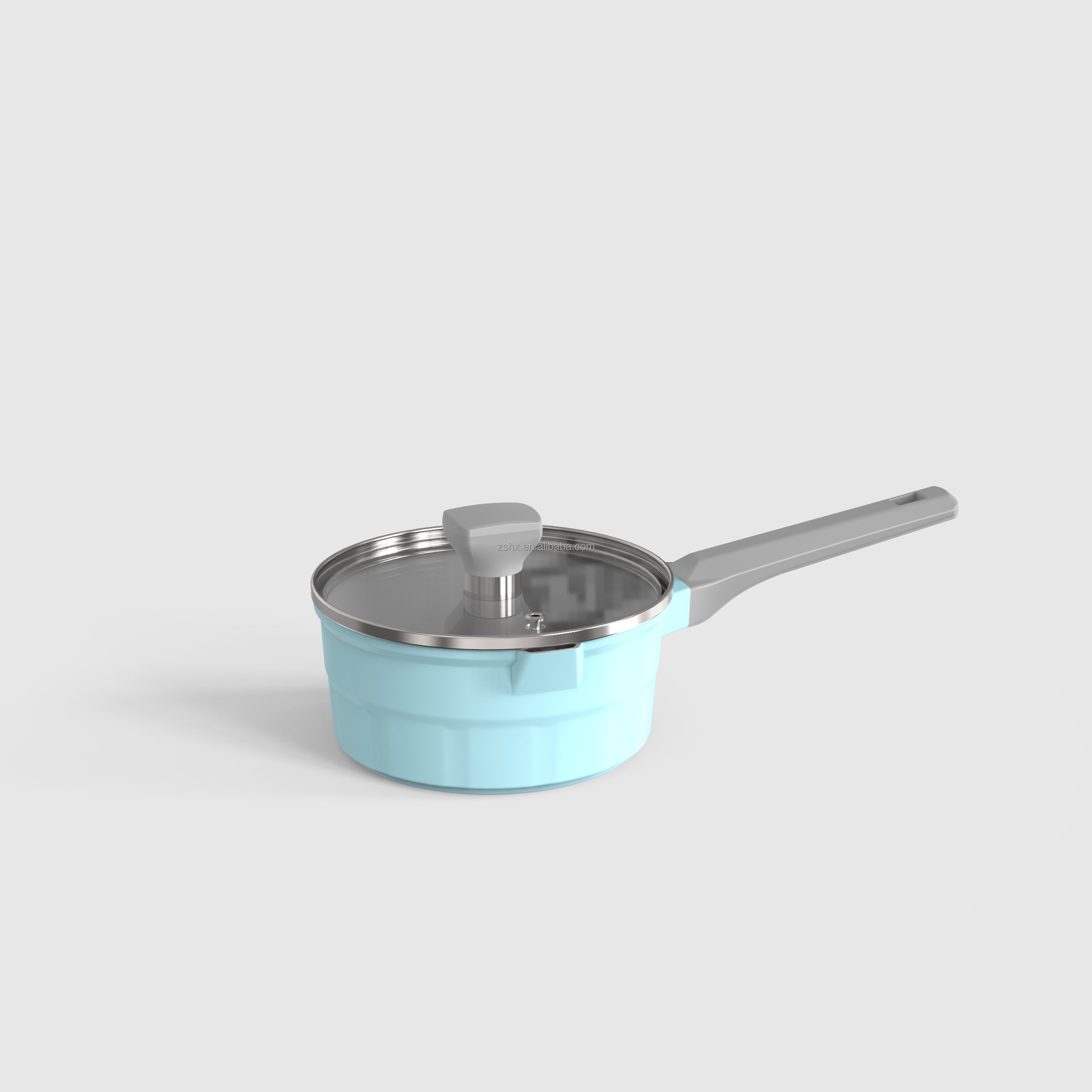Non Stick Cookware Set Cookshcon Modern Die-Casting Aluminum 4 Pieces Cooking Set Frying Pan Soup Pot Wok Milk Pan