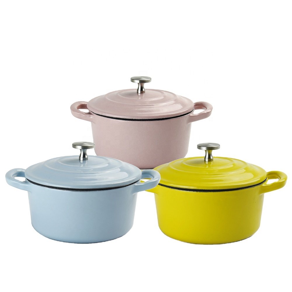 Best Round Cast Iron Enamel Coating Kitchen Dinner Cooking Cuisine Soup Pots And Pans Cookware Sets