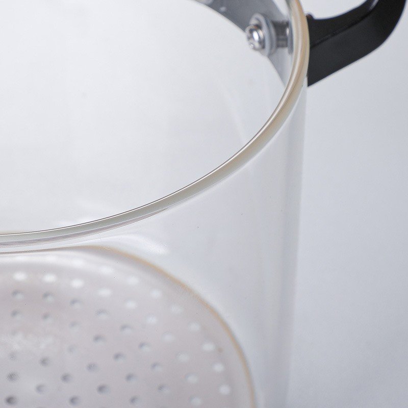 New Arrival 2.5/3.5/4.5/5.5L Heat Resistant High Borosilicate Clear Glass Cooking Pot with Wooden Handle