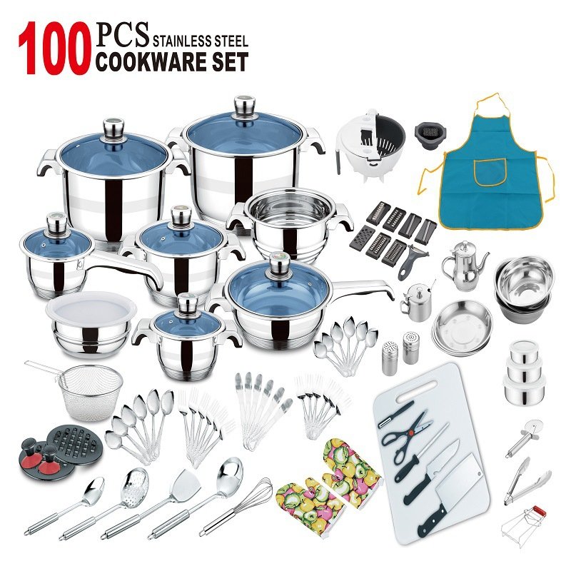 100PCS ware cookware set kitchen Multifunction Nonstick Quality Cookware Restaurant pots Set