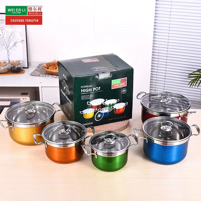 Factory Hot selling 10 pieces aluminium pots sets cooking cookware Glam granite cookware set